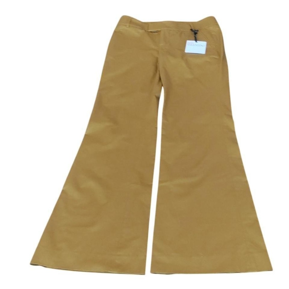 NWT $480 Red Valentino tan cotton wide leg‎ pants. IT 42 US 6